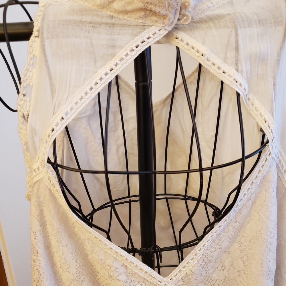 Free People  One Angel Dress  Lace Open Back Distressed Dress/Tunic - Picture 11 of 14